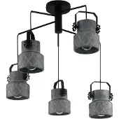 Eglo Hilcott, zwart, zink, grijs, staal, zwart, voor binnen, 5 lampen