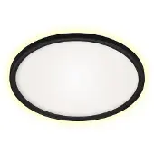 Briloner Slim - Plafondlamp led - plafonniere woonkamer met achtergrondverlichting - platte keuken lamp - neural wit licht - 18W - 29,3cm - zwart