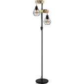 Eglo Townshend 5 Vloerlamp - E27 - 166,5 cm - Zwart/Bruin - FSC Hout