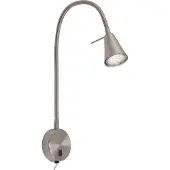 Briloner Tusa - LED Wandlamp - zwenkbare bureaulamp - bedlamp met warm wit licht - 4.7 W - nikkel - Ø8 x 45 cm
