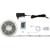 Briloner Leuchten - LED Strip 3m, 12 Watt, incl. afstandsbediening, RGB, incl. kleurverandering, zelfklevend, inkortbaar, wit, 3.000mm (L), 2267-090P