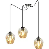 Emibig LEVEL 3 BL HONEY 758/3 hanglampen, glazen bolvormige lampenkappen, verstelbaar, modern design