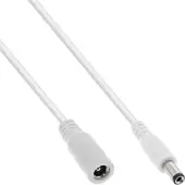 InLine DC verlengkabel | 5,5 x 2,5mm | max. 140W | AWG18 | wit | 3 meter