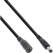 InLine DC verlengkabel | 5,5 x 2,5mm | max. 140W | AWG18 | zwart | 5 meter