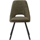 Interiax Eetkamerstoel Ada Bouclé Groen Rug PU Groen