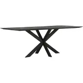 DTP Home Dining table Curves rectangular BLACK,78x210x100 cm, recycled teakwood (Zwart, 210x100x78cm)