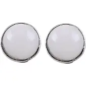 Behave - Oorbellen - Wit / lichtgrijs - 1.3 cm doorsnede