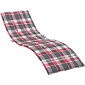 vidaXL Ligbedkussen 200x70x3 cm oxford stof ruitpatroon rood