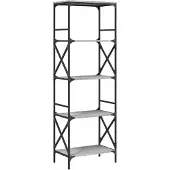 vidaXL Boekenkast 5-laags 59x35x171 cm bewerkt hout grijs sonoma eiken