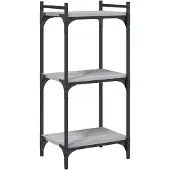 vidaXL Boekenkast 3-laags 40x30x86 cm bewerkt hout grijs sonoma