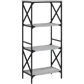 vidaXL Boekenkast 4-laags 59x35x132 cm bewerkt hout grijs sonoma eiken