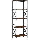 vidaXL Boekenkast 5-laags 59x35x171 cm bewerkt hout bruin eikenkleur