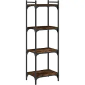 vidaXL Boekenkast 4-laags 40x30x120 cm bewerkt hout gerookt eikenkleur