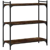 vidaXL Boekenkast 3-laags 80x30x86 cm bewerkt hout gerookt eikenkleur