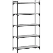 vidaXL Boekenkast 5-laags 80x30x154 cm bewerkt hout grijs sonoma eiken