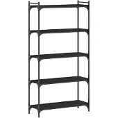 vidaXL Boekenkast 5-laags 80x30x154 cm bewerkt hout zwart