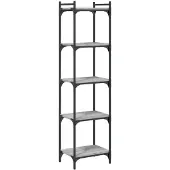 vidaXL Boekenkast 5-laags 40x30x154 cm bewerkt hout grijs sonoma eiken