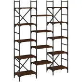 vidaXL Boekenkast 127,5x28,5x172,5 cm bewerkt hout bruin eikenkleur