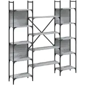 vidaXL Boekenkast 155,5x24x166,5 cm bewerkt hout grijs sonoma eiken