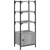 vidaXL Boekenkast 3-laags 41x30x109,5 cm bewerkt hout grijs sonoma