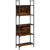 vidaXL Boekenkast 5-laags 60,5x24x166,5 cm bewerkt hout gerookt eiken