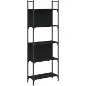 vidaXL Boekenkast 5-laags 60,5x24x166,5 cm bewerkt hout zwart