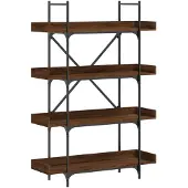 vidaXL Boekenkast 4-laags 100x33x145,5 cm bewerkt hout bruineikenkleur
