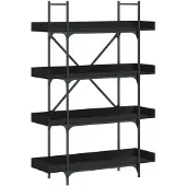 vidaXL Boekenkast 4-laags 100x33x145,5 cm bewerkt hout zwart