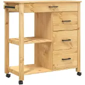 vidaXL Keukentrolley MONZA 84x40x88,5 cm massief grenenhout