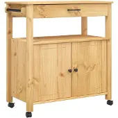 vidaXL Keukentrolley MONZA 84x40x88,5 cm massief grenenhout