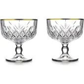 Pasabahce timeless glazen (2 stuks) Golden Touch ijscoupe - icecream gouden rand