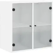 vidaXL Wandkast met glazen deuren 68x37x68,5 cm wit