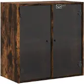 vidaXL Wandkast met glazen deuren 68x37x68,5 cm gerookt eikenkleurig