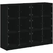 vidaXL Boekenkast met deuren 136x37x109 cm bewerkt hout zwart