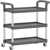 vidaXL Trolley 3-laags 77x34x72 cm aluminium grijs