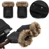 Lionelo - Handmuff - Handschoenen voor kinderwagens - handwarmer -waterdicht en winddicht - afneembaar bont in universele maat
