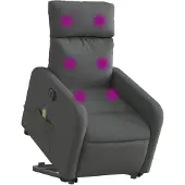 vidaXL Sta-op-massagestoel elektrisch verstelbaar stof donkergrijs