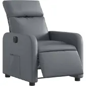 vidaXL Fauteuil verstelbaar elektrisch kunstleer grijs