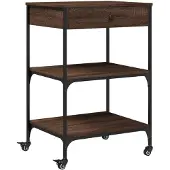 DKD Home Decor Keukenwagen, bruin, eikenhout-look, 60x48x89,5 cm, houtvezel