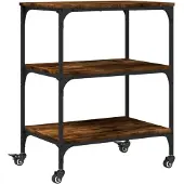 DKD Home Decor Keukenwagen, gerookt eikenfineer, 60x41x76 cm, houtvezelplaat