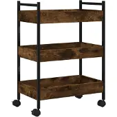 vidaXL Keukentrolley 50x30x70 cm bewerkt hout gerookt eikenkleurig
