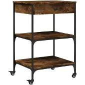 DKD Home Decor Keukenwagen, gerookt eikenfineer, 60x48x89,5 cm, houtvezelplaat