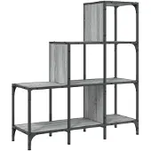 vidaXL Boekenkast 92x30x102 cm bewerkt hout en metaal grijs sonoma