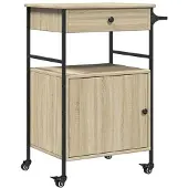 vidaXL Keukenwagen Sonoma-eik, 56x43x89,5 cm, houtvezel
