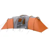 vidaXL Koepeltent voor het hele gezin, 12 personen, grijs en oranje, waterdicht