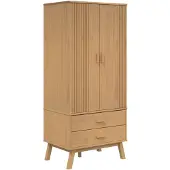 vidaXL Kledingkast OLDEN 76,5x53x172 cm massief grenenhout bruin