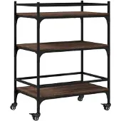 vidaXL Keukentrolley 65x40x86,5 cm bewerkt hout bruin eikenkleurig