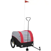 vidaXL Fietsaanhanger, zwart en rood, 45 kg, staal