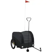 vidaXL Fietstrailer 45 kg ijzer zwart