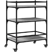 vidaXL Keukenwagen, grijs Sonoma, 65x40x86,5 cm, houtvezel